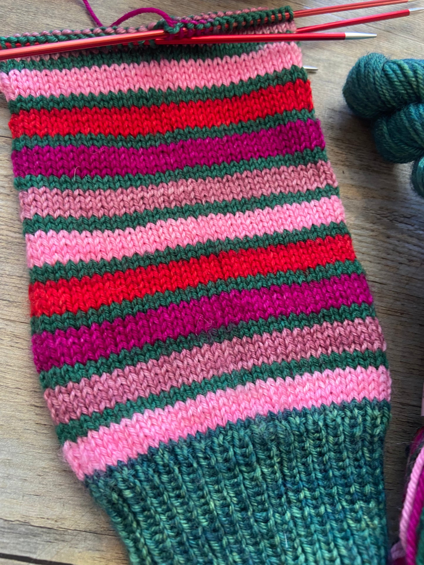 Pattern: Madrigal Yarns Self Striping Sock Pattern.