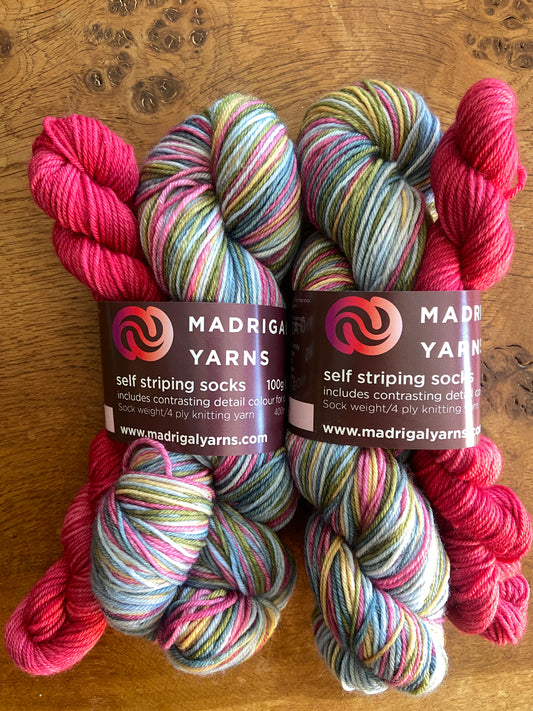 "Claudia"  Self Striping Sock