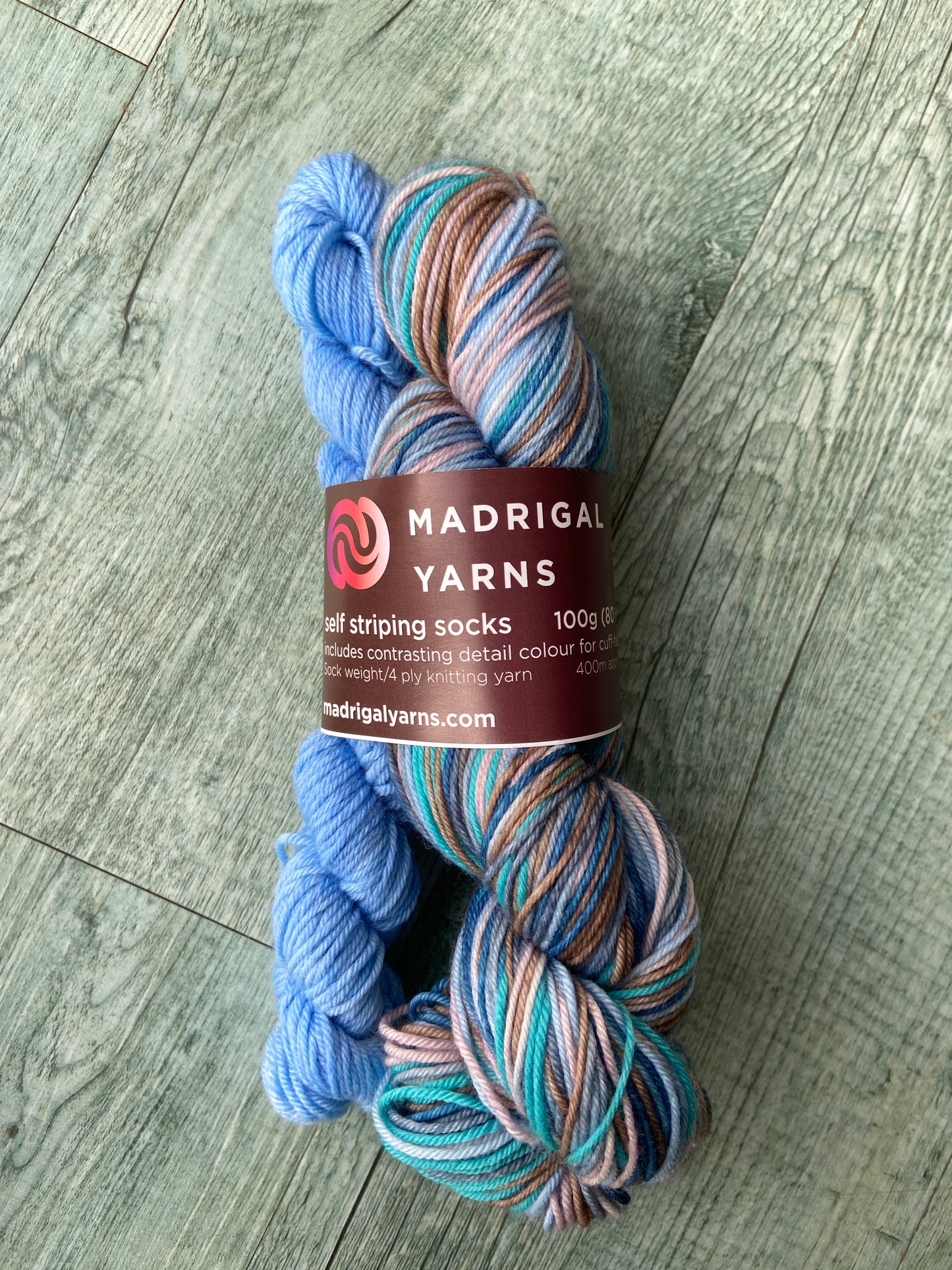 February Blues -  Self Striping Sock